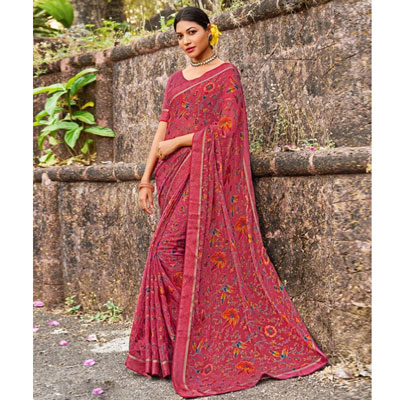"Fancy Silk Saree Seymore Chandan - 10024 (ED) - Click here to View more details about this Product